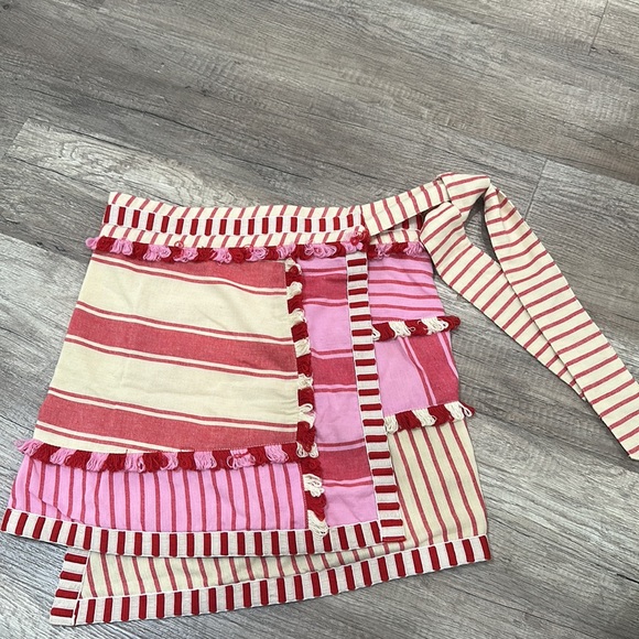 Dodo Bar or tasseled striped cotton skirt Size M beautiful detail asymmetrical - Picture 14 of 16